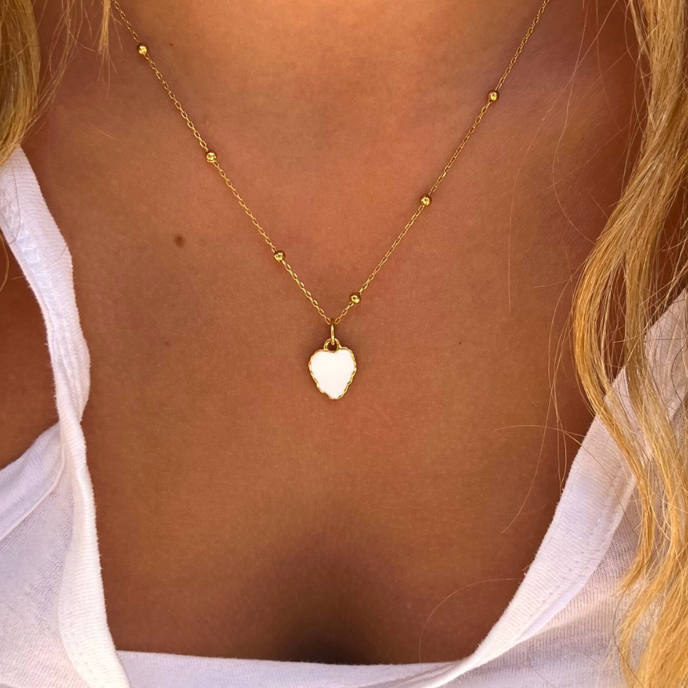 Heart Reef Enamel Gold Necklace