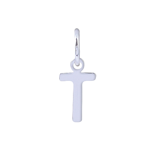 Silver cross pendant on a white background
