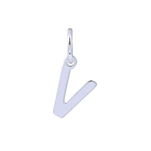 Silver 'V' shaped pendant on a white background