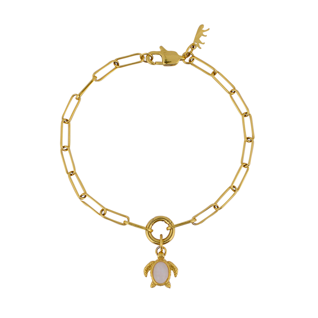 Australian Sea Turtle Stone Charm Bracelet