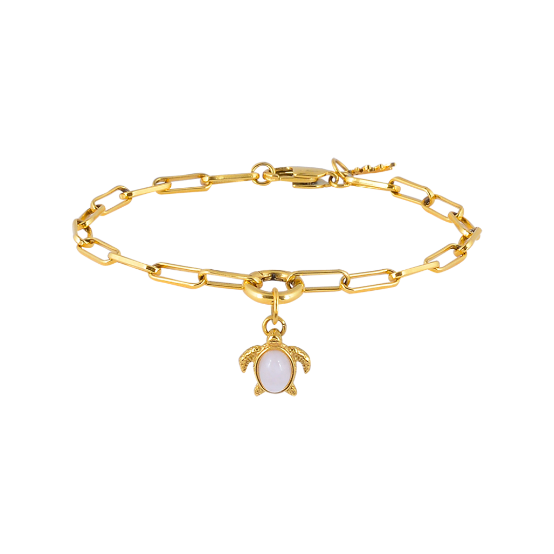 Australian Sea Turtle Stone Charm Bracelet