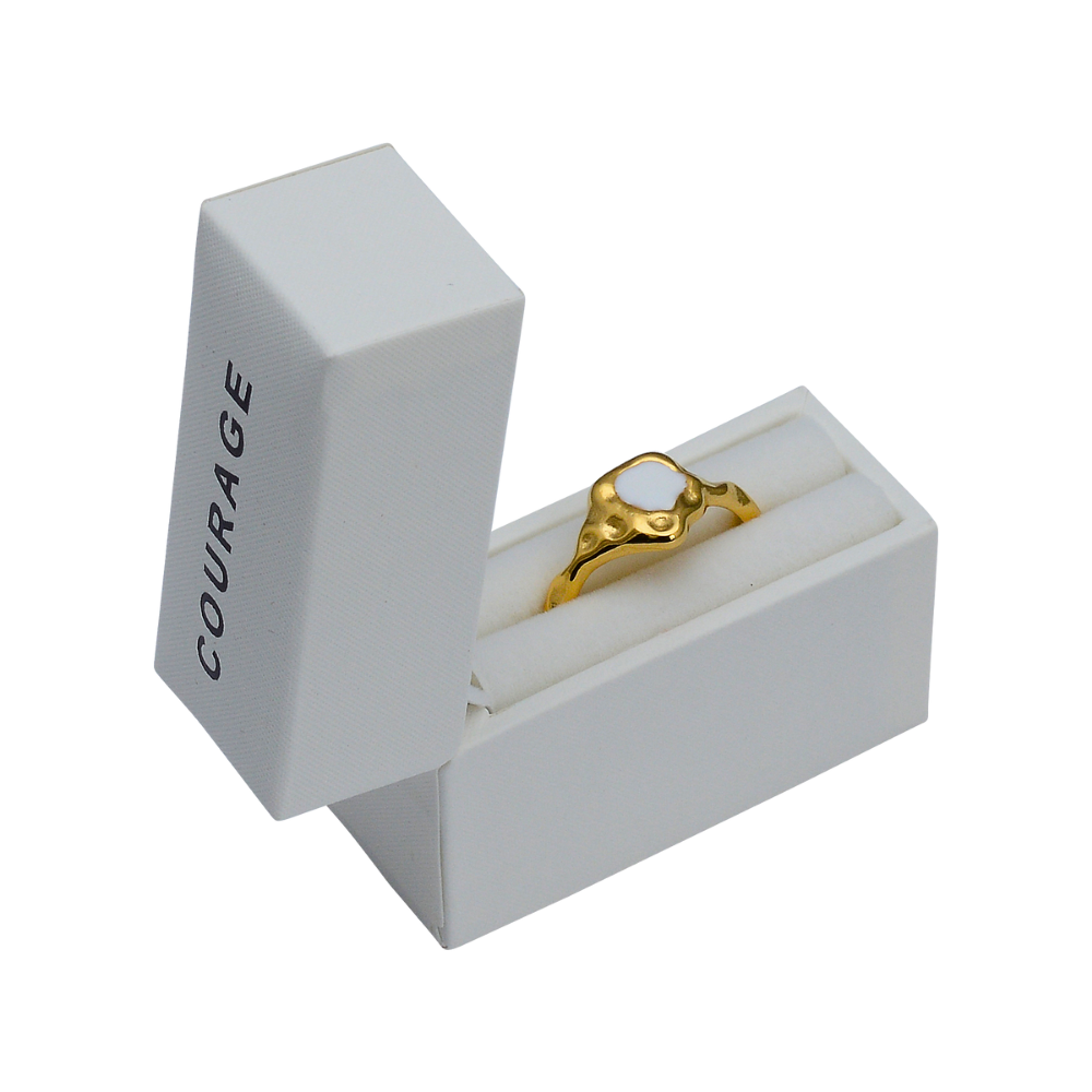 Heart Reef White Ring