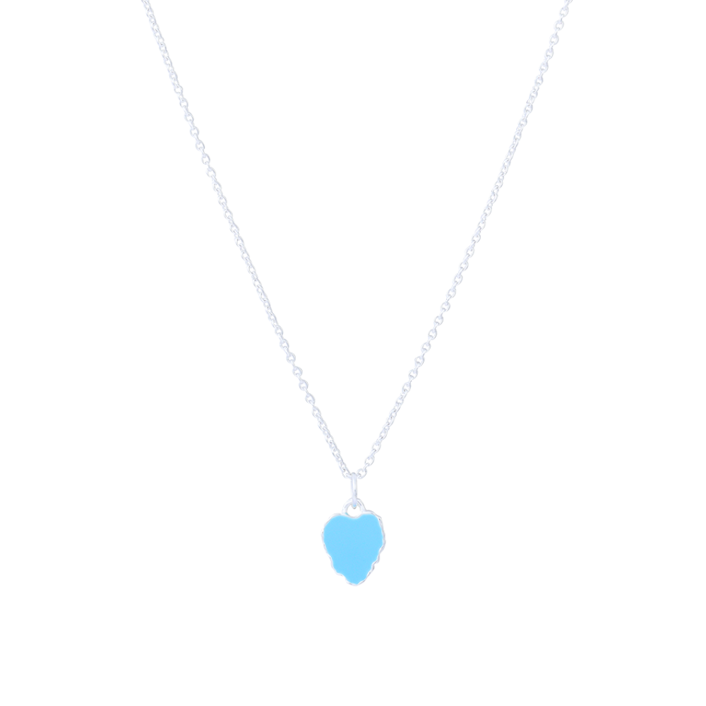 Heart Reef Enamel Silver Necklace