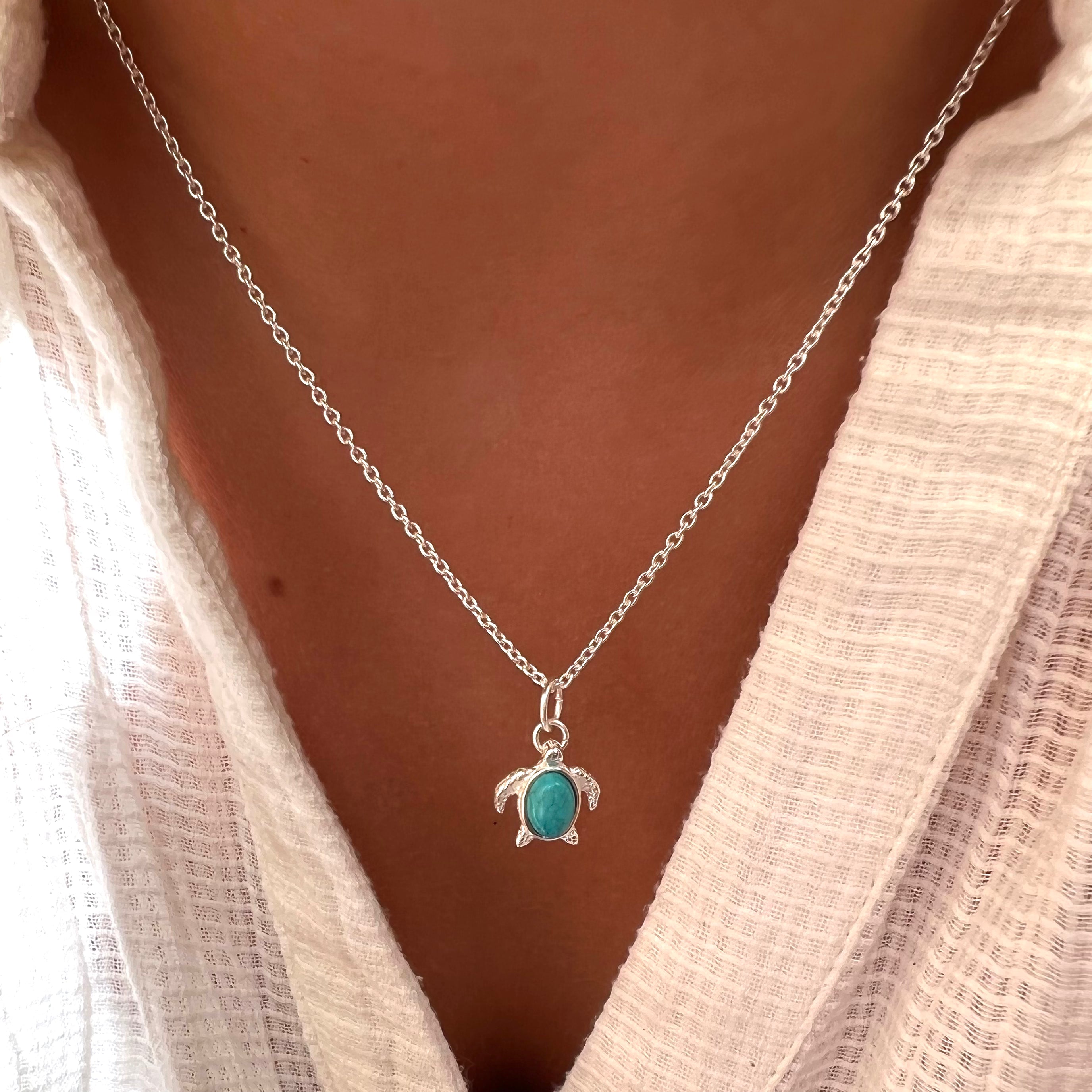 Kemp's Ridley Sea Turtle Stone Necklace