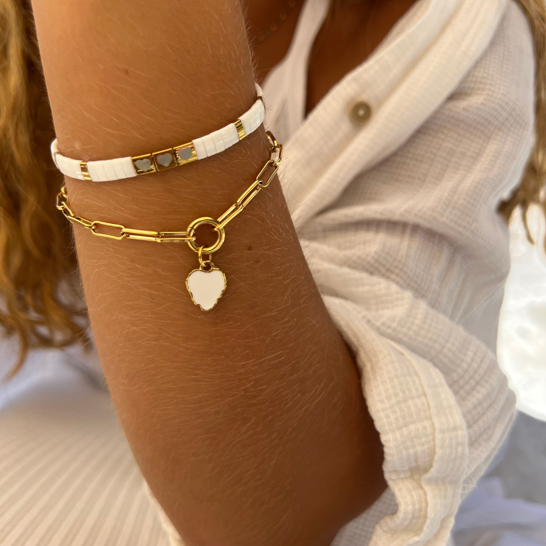 Mama's Heart Classic Beaded Bracelet Stack