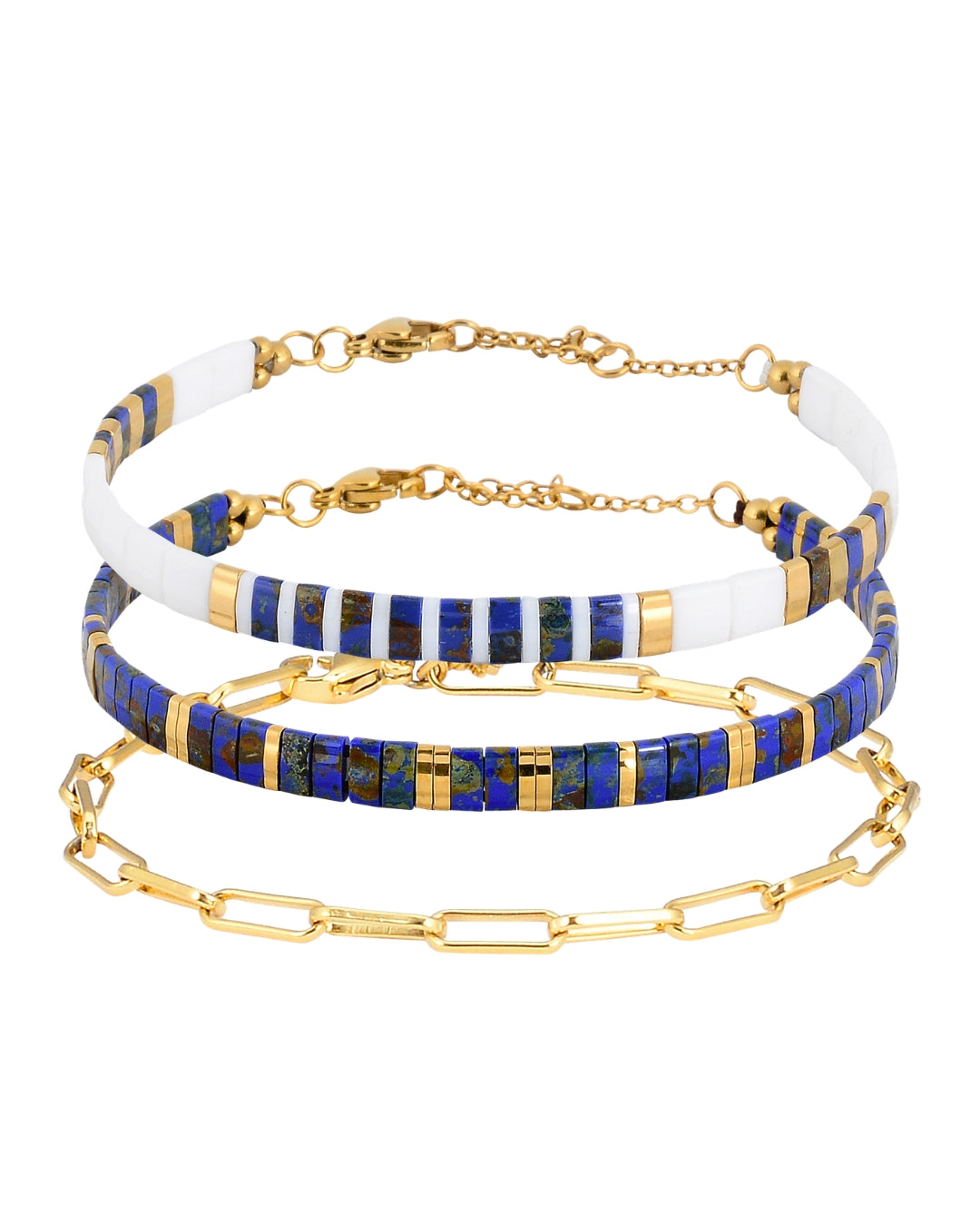 Two Whales and a Lynx Bracelet Stack