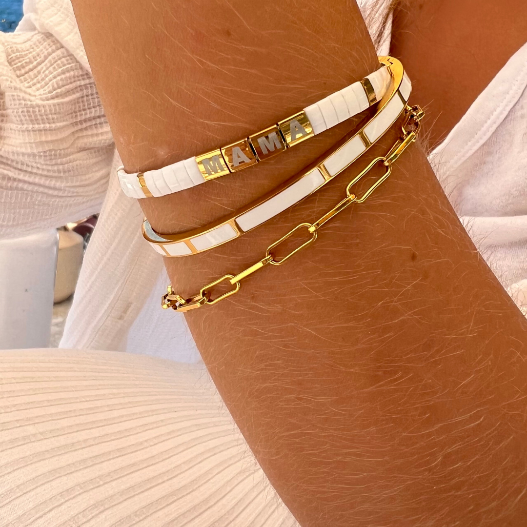 Snowy Mama Bear Bracelet Stack