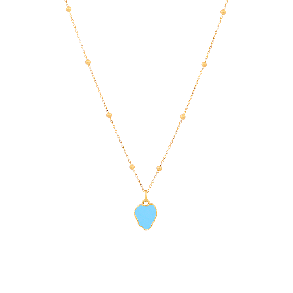 Heart Reef Enamel Gold Necklace