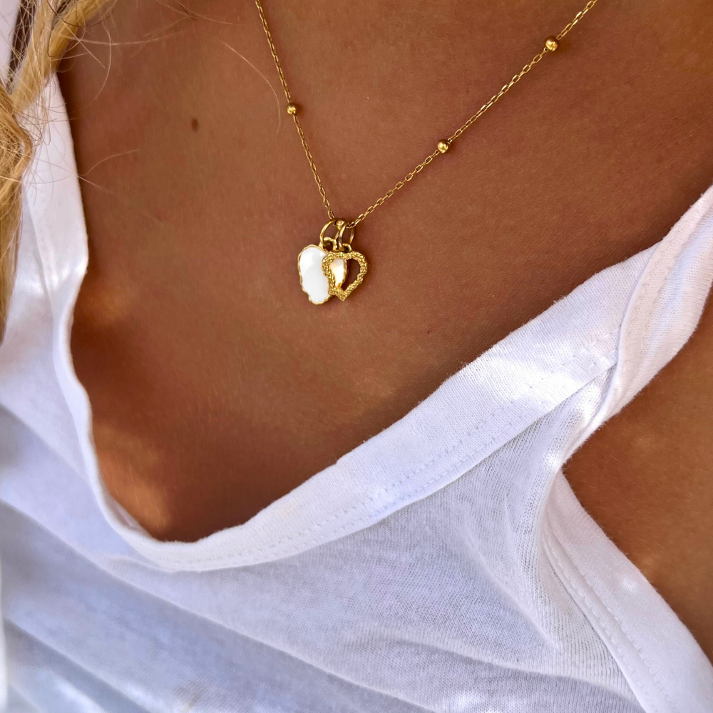 Heart Reef Enamel Gold Necklace