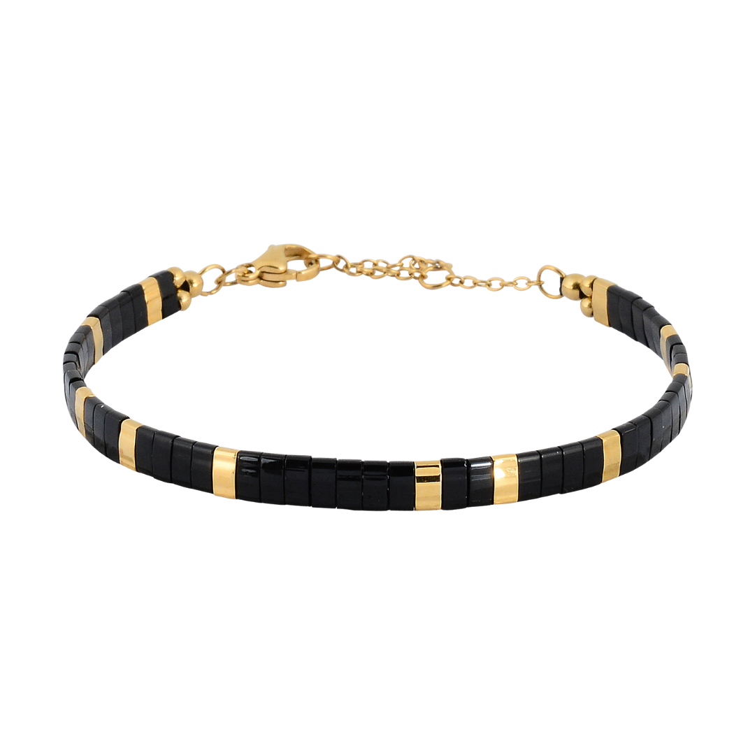 Black Jaguar Classic Beaded Bracelet