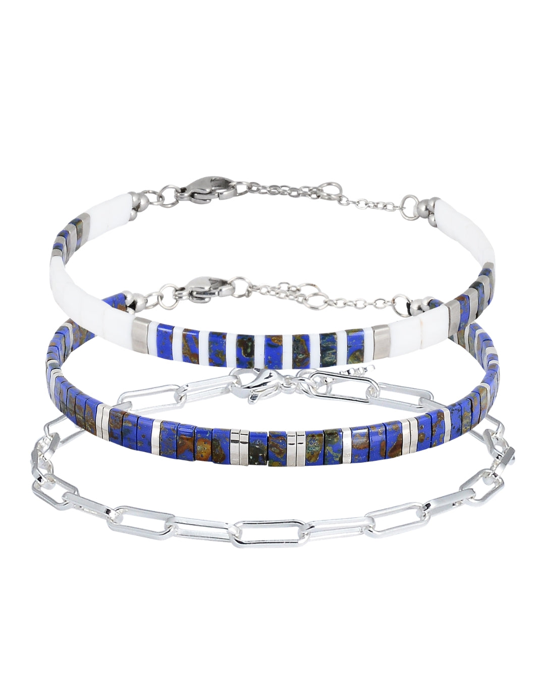 Two Whales and a Lynx Bracelet Stack