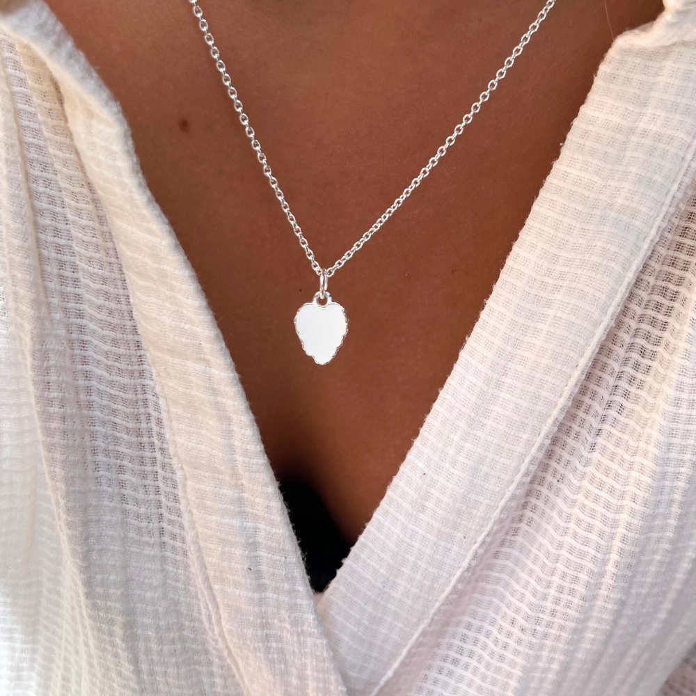 Heart Reef Enamel Silver Necklace