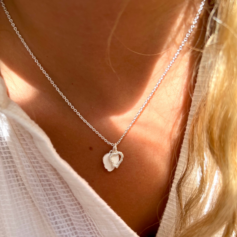 Heart Reef Enamel Silver Necklace