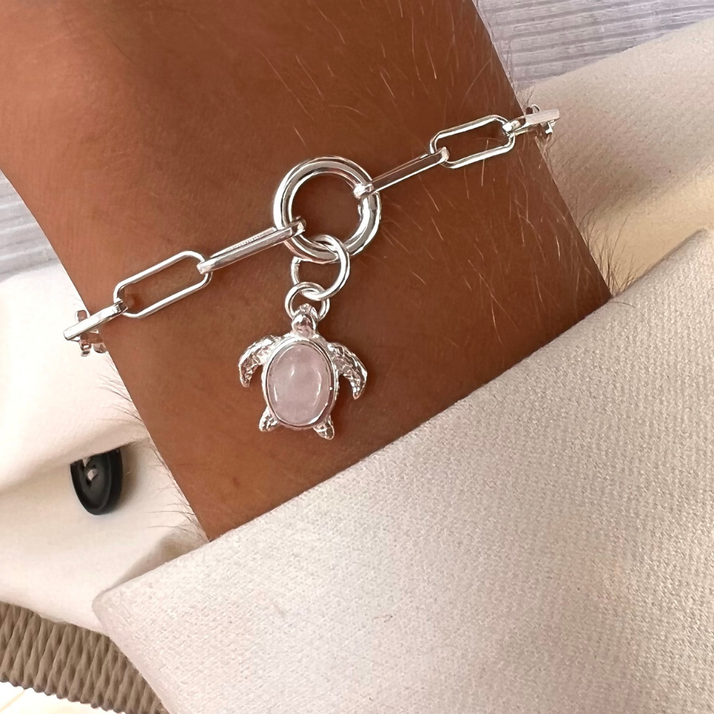 Australian Sea Turtle Stone Charm Bracelet