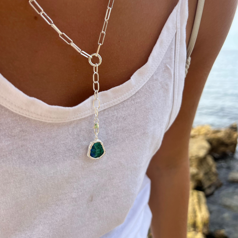 Blue Hole Droplet Necklace