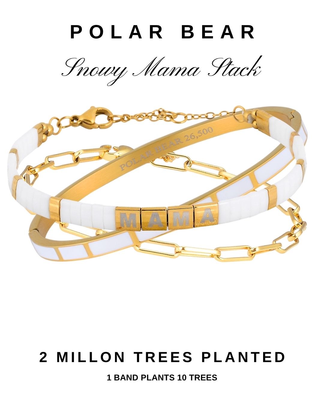 Snowy Mama Bear Bracelet Stack