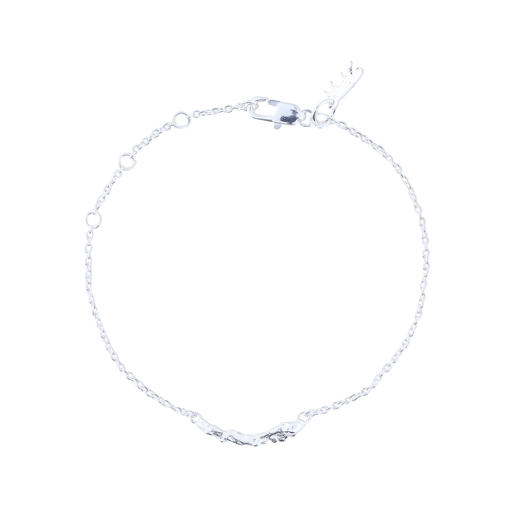 Silver bracelet on a white background