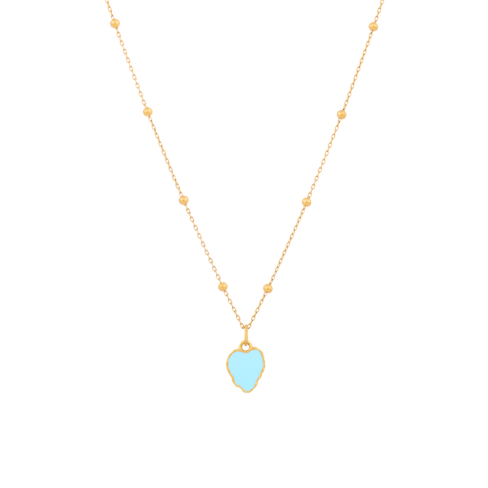 Heart Reef Enamel Gold Necklace