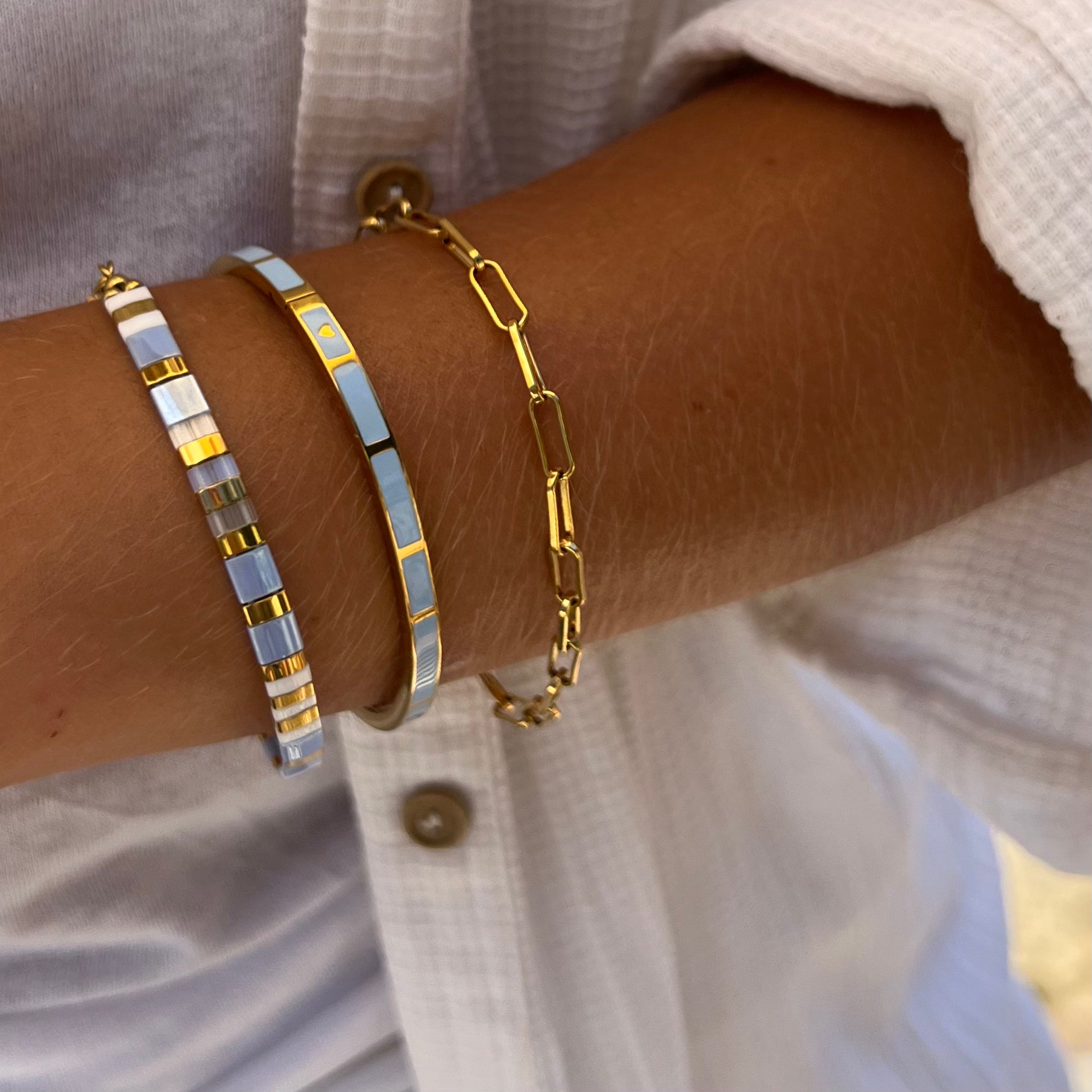 Snow Leopard Classic Beaded Bracelet