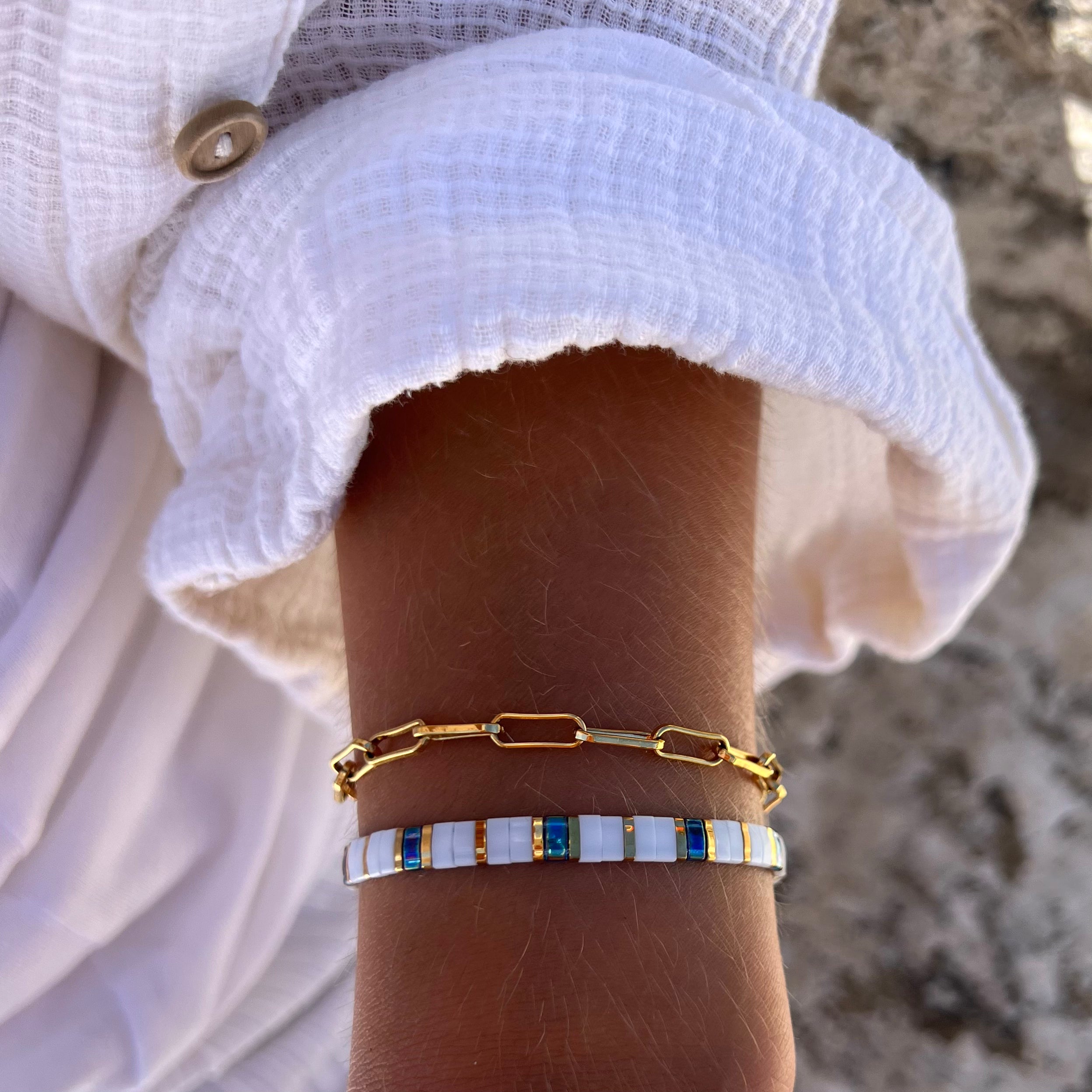 Blue Footed-Booby Classic Beaded Bracelet