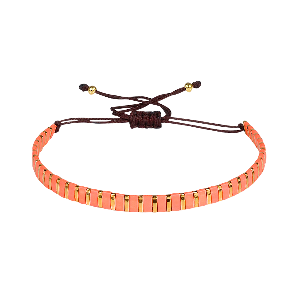 orange and gold adjustable bracelet