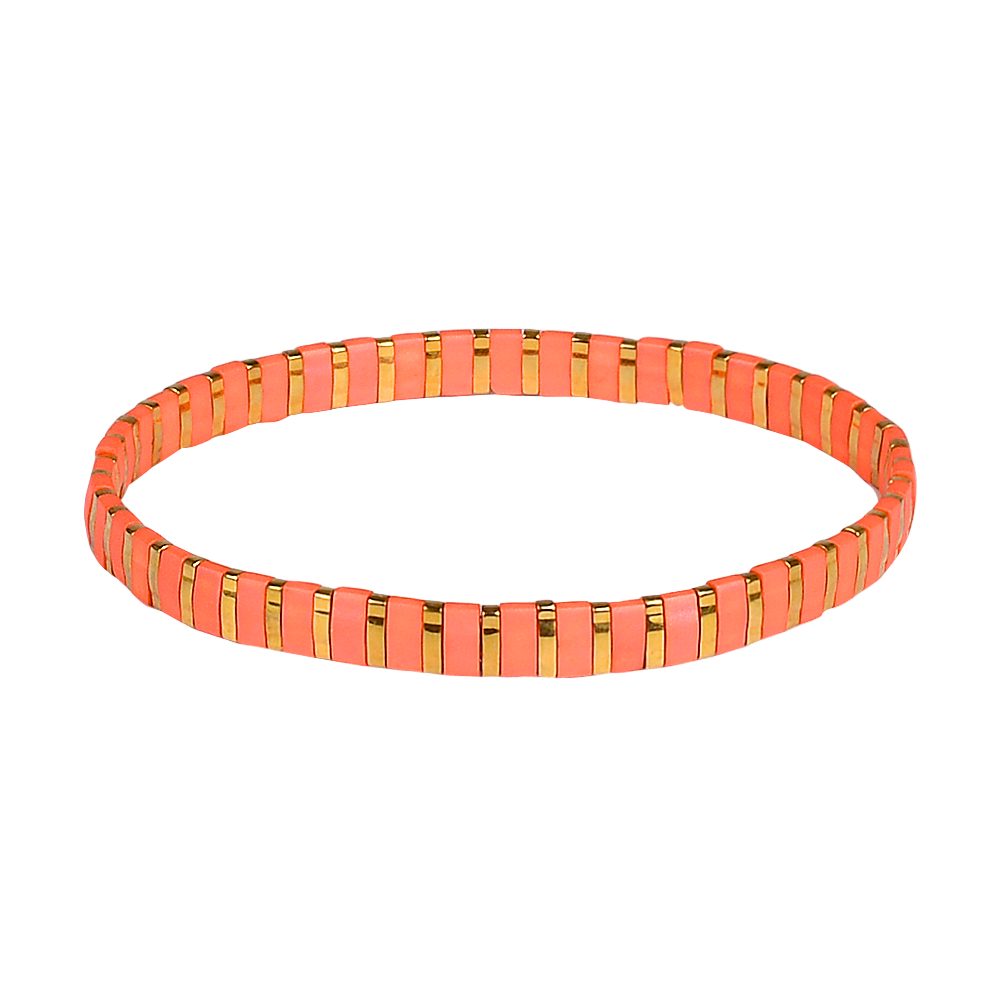 orange and gold beaded bracelet