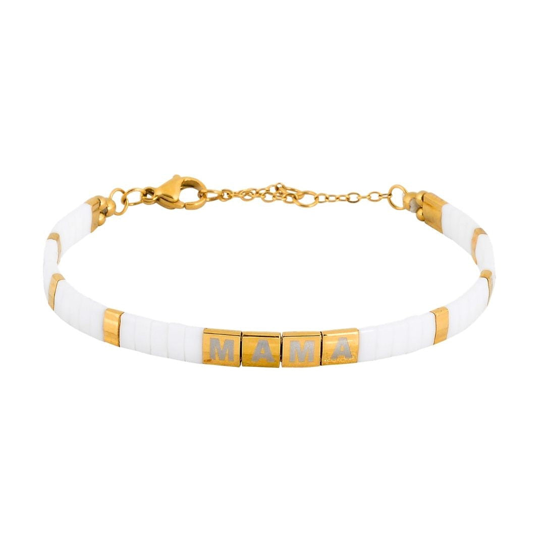 Snowy Mama Bear Classic Beaded Bracelet