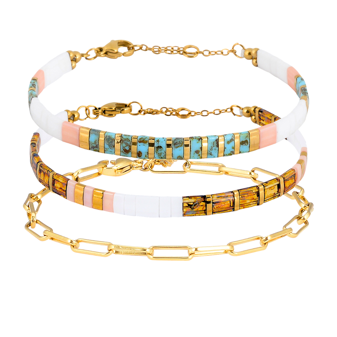 Great Barrier Turtle & Lynx Bracelet Stack